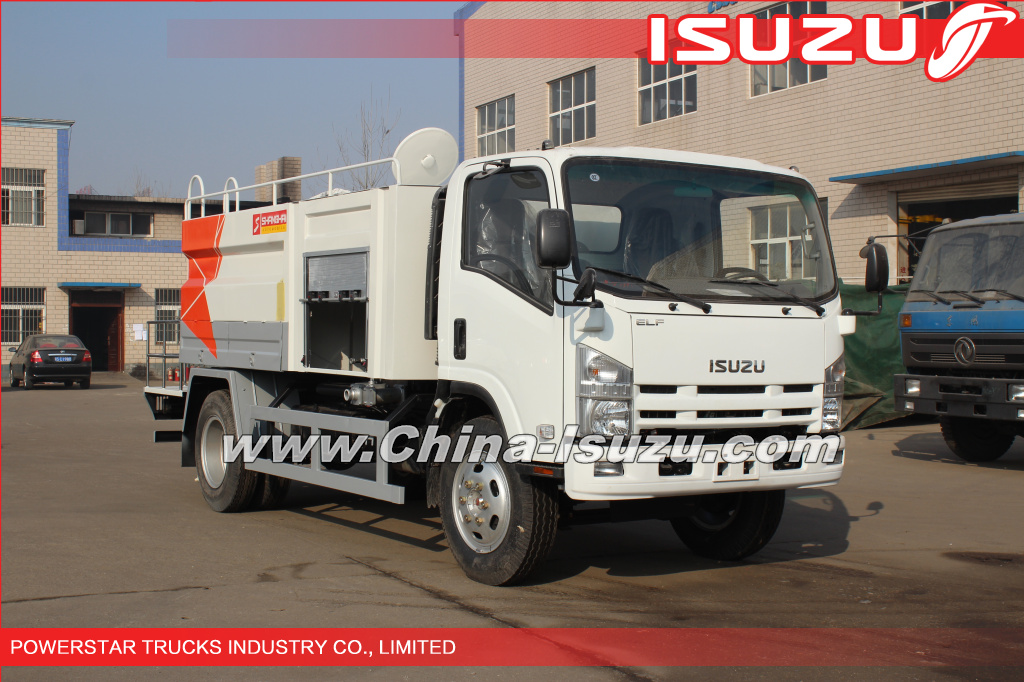 7000L Philippines ELF Isuzu high pressure washing truck with Vacuum Pump