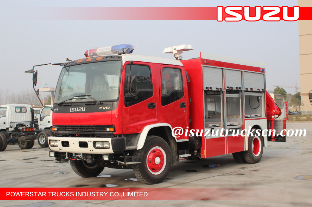 2015 Isuzu Lighting Emergency Rescue Vehicle Fire Truck with Truck Crane 