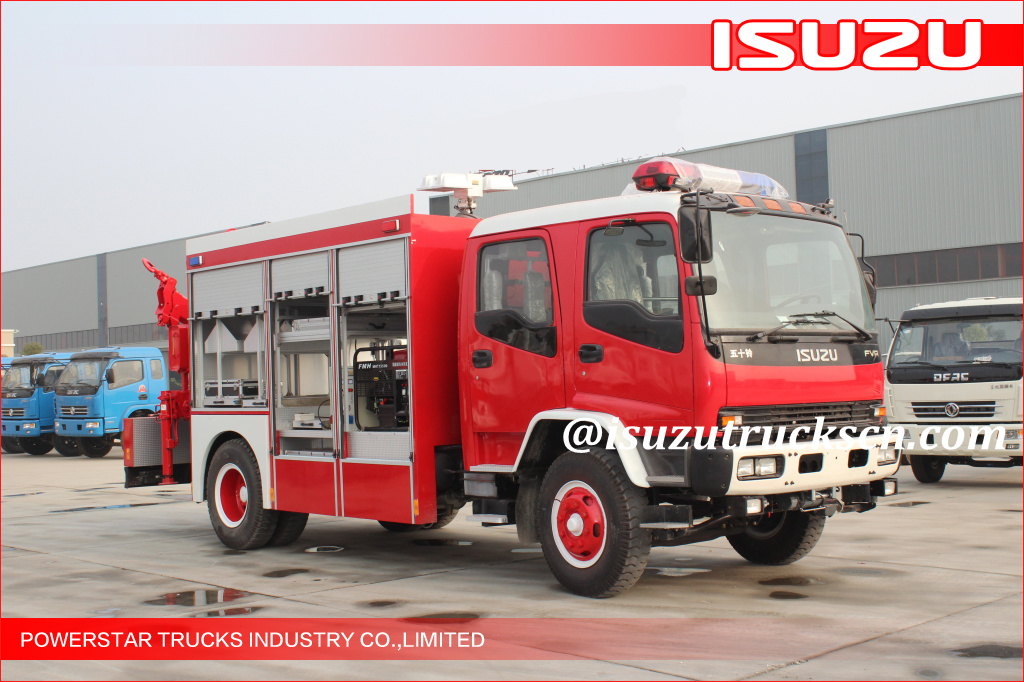 2015 Isuzu Lighting Emergency Rescue Vehicle Fire Truck with Truck Crane 