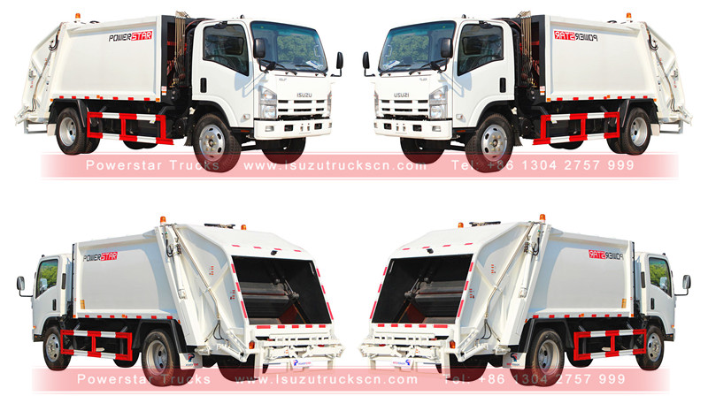 NPR Rear loader garbage truck Isuzu ELF Garbage compacting Vehicle