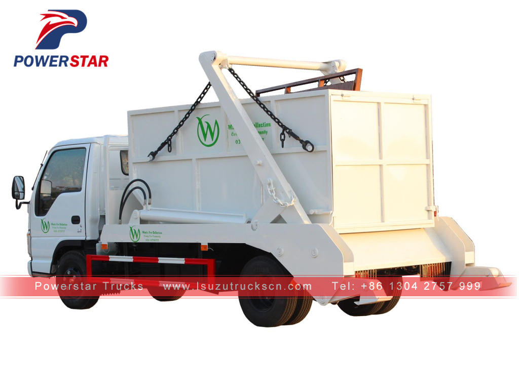 Swing Arm container garbage truck Isuzu 6 cbm