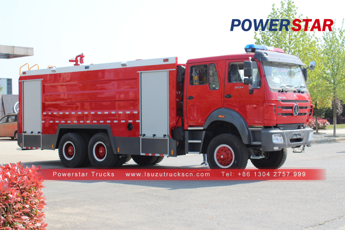 Қытай 6x4 10000L-15000L Бейбен су көбік цистернасы Угандаға экспортталған өрт сөндіру көлігі