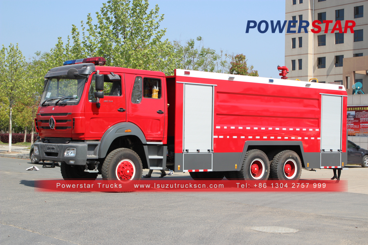 Қытай 6x4 10000L-15000L Бейбен су көбік цистернасы Угандаға экспортталған өрт сөндіру көлігі