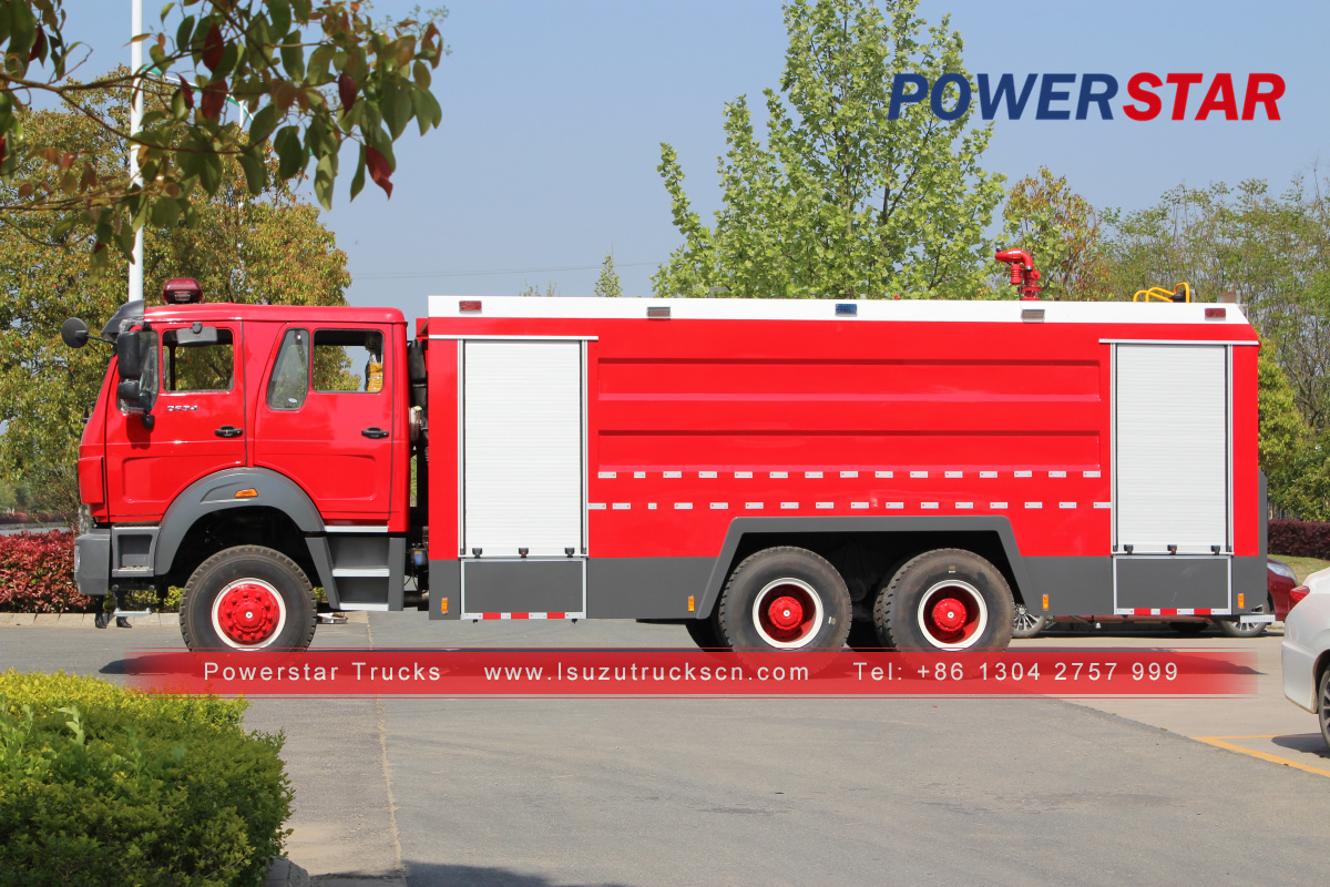 Қытай 6x4 10000L-15000L Бейбен су көбік цистернасы Угандаға экспортталған өрт сөндіру көлігі