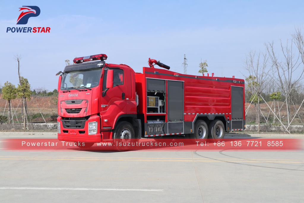 Japan ISUZU GIGA Firefighting Water FoamDry Powder Monitor Fire Truck for sale