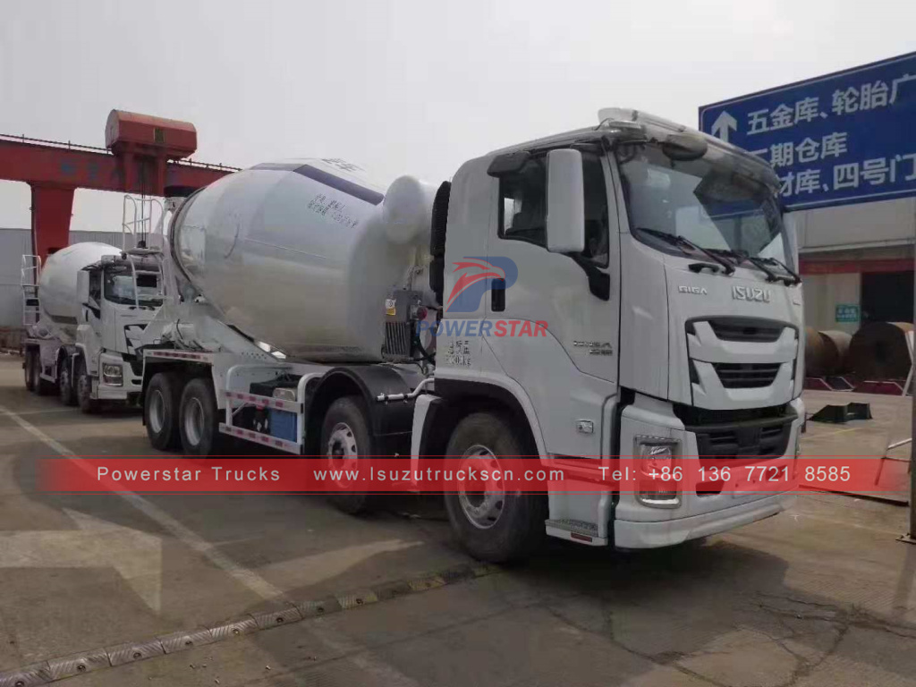 Isuzu GIGA 8x4 12 wheelers concrete drum mixer trucks for sale