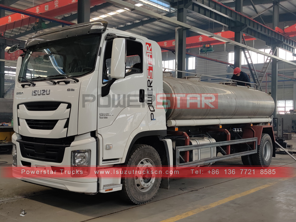 Philippines ISUZU Stainless Steel Drinking Water Truck 12m3 GIGA Potable Water Spray Trucks