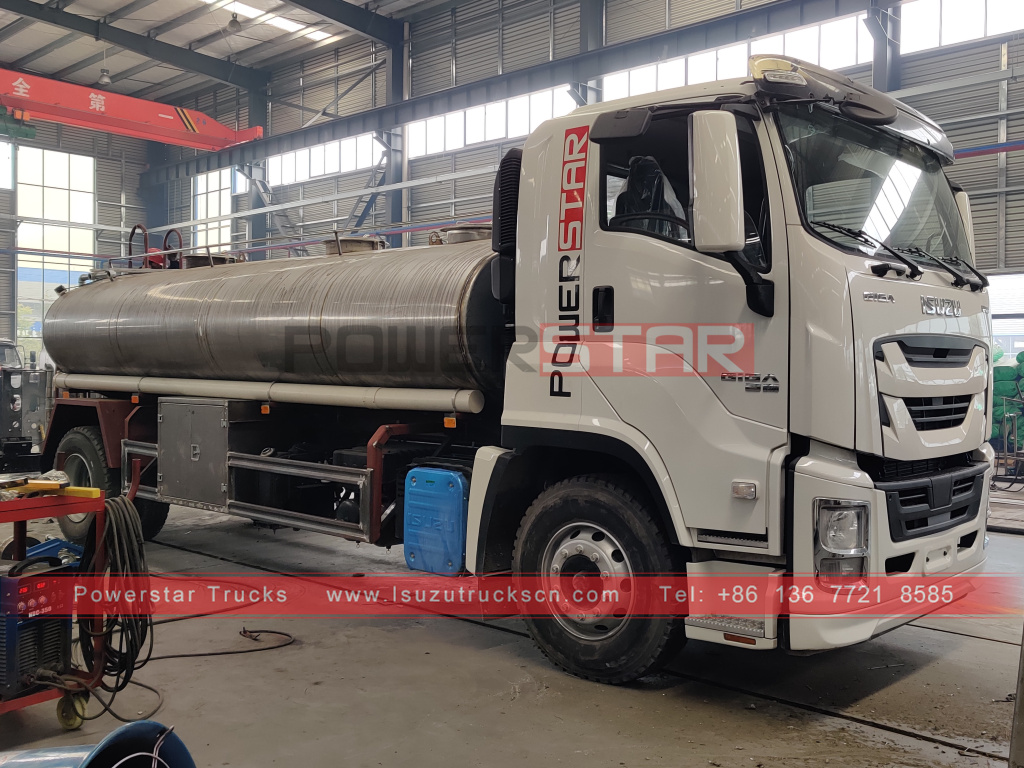 Philippines ISUZU Stainless Steel Drinking Water Truck 12m3 GIGA Potable Water Spray Trucks