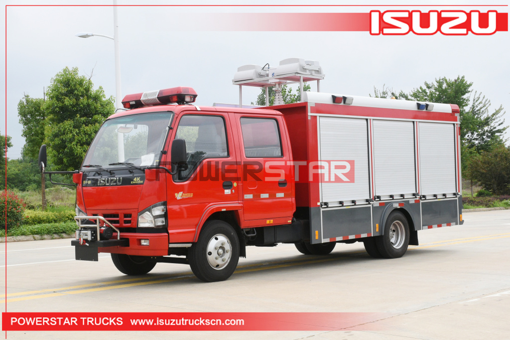 Cambodia ISUZU ELF Rescue Escape Emergency Water Foam Fire Engine 4X2 Water Fire Truck