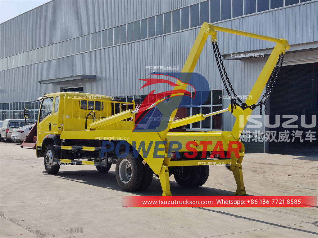 Customized ISUZU ELF 100P garbage truck with swing arm