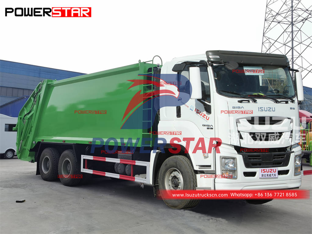 Best price ISUZU GIGA 6Ã—4 22CBM back loading refuse truck