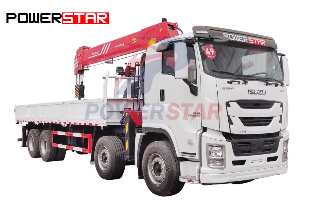 Philippines ISUZU 8X4 GIGA Straight Boom Crane truck with Palfinger SPS25000