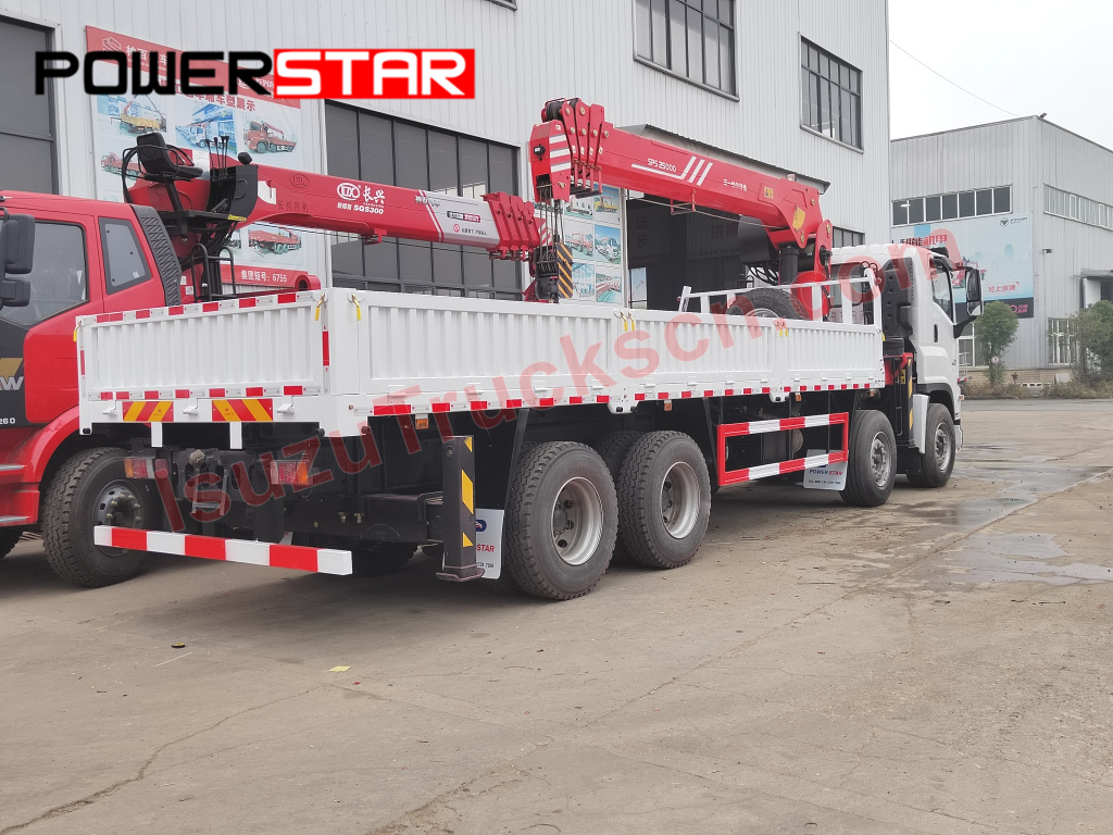 Philippines ISUZU 8X4 GIGA Straight Boom Crane truck with Palfinger SPS25000