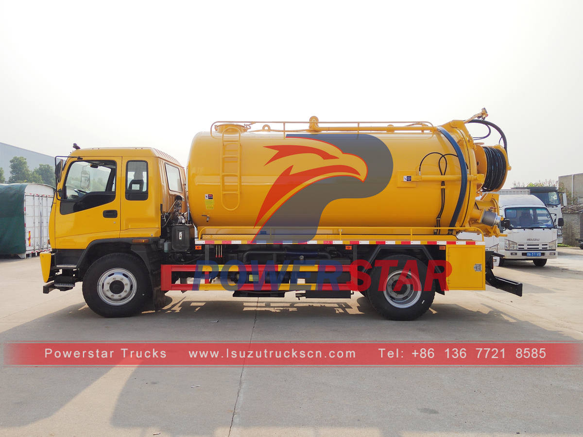 High quality ISUZU 6 wheeler 12CBM sewer jetter cleaning truck