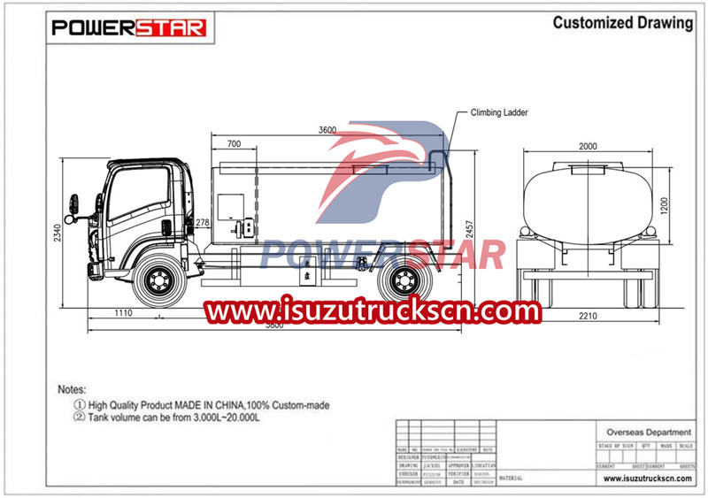 ISUZU fuel bowser drawing