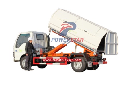 Japan Isuzu Hook Lift Garbage Truck 3tons