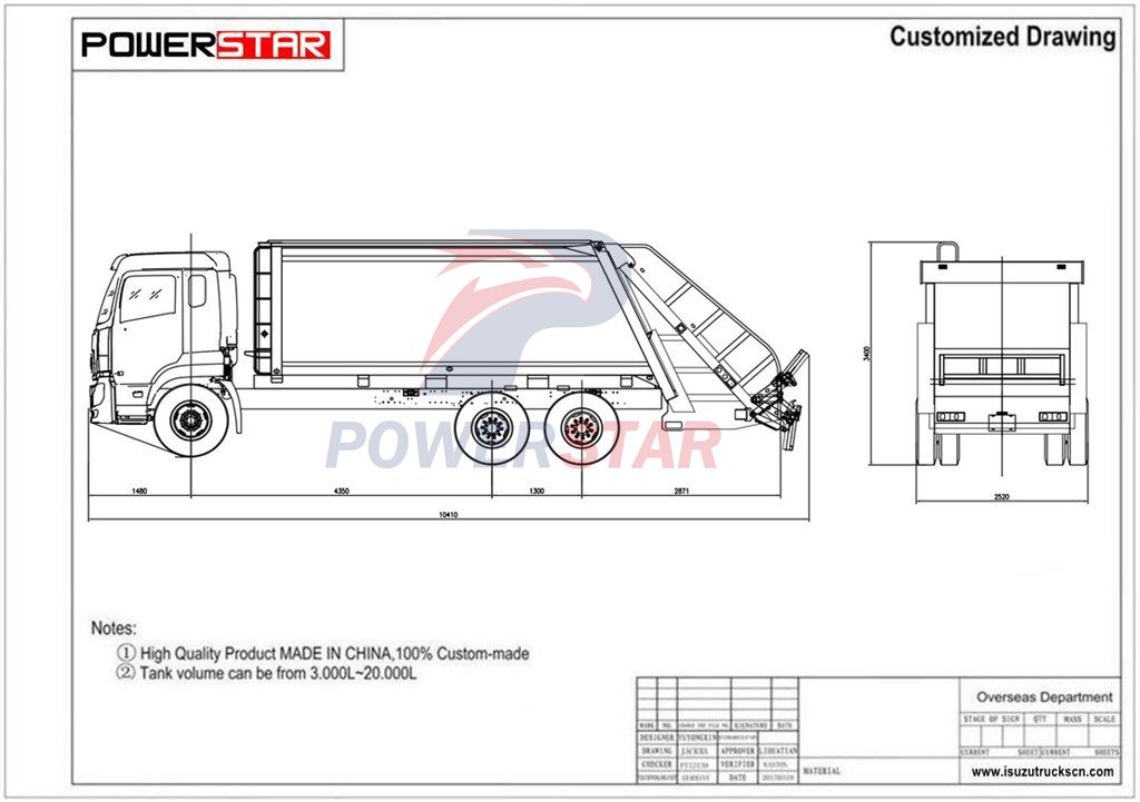 Isuzu giga garbage compactor truck