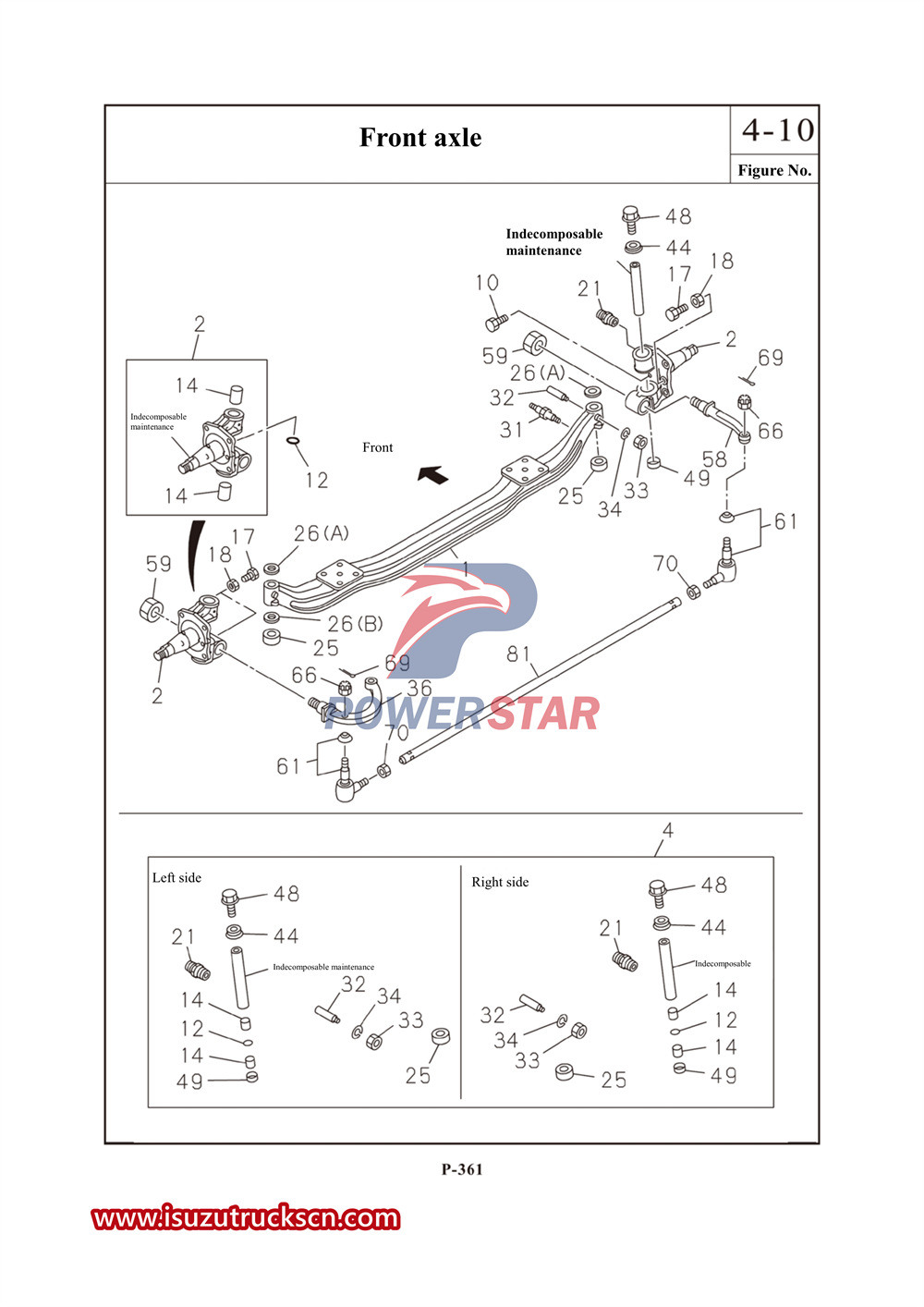 Isuzu 700P сериясының коммерциялық бөлшектерінің каталогы