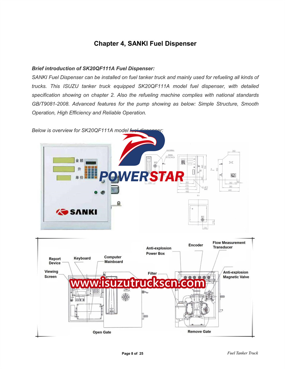 Isuzu ELF 3CBM жанармай цистернасы жүк көлігінің пайдаланушы нұсқаулығы