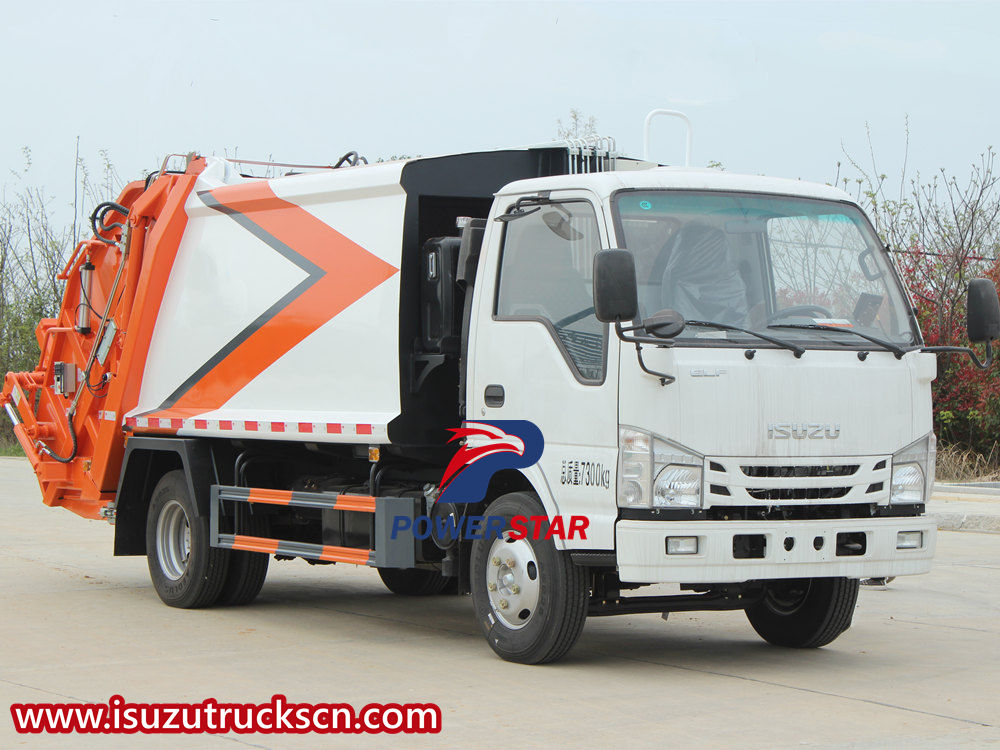 Isuzu артқы тиегіш нығыздаушы жүк көлігі