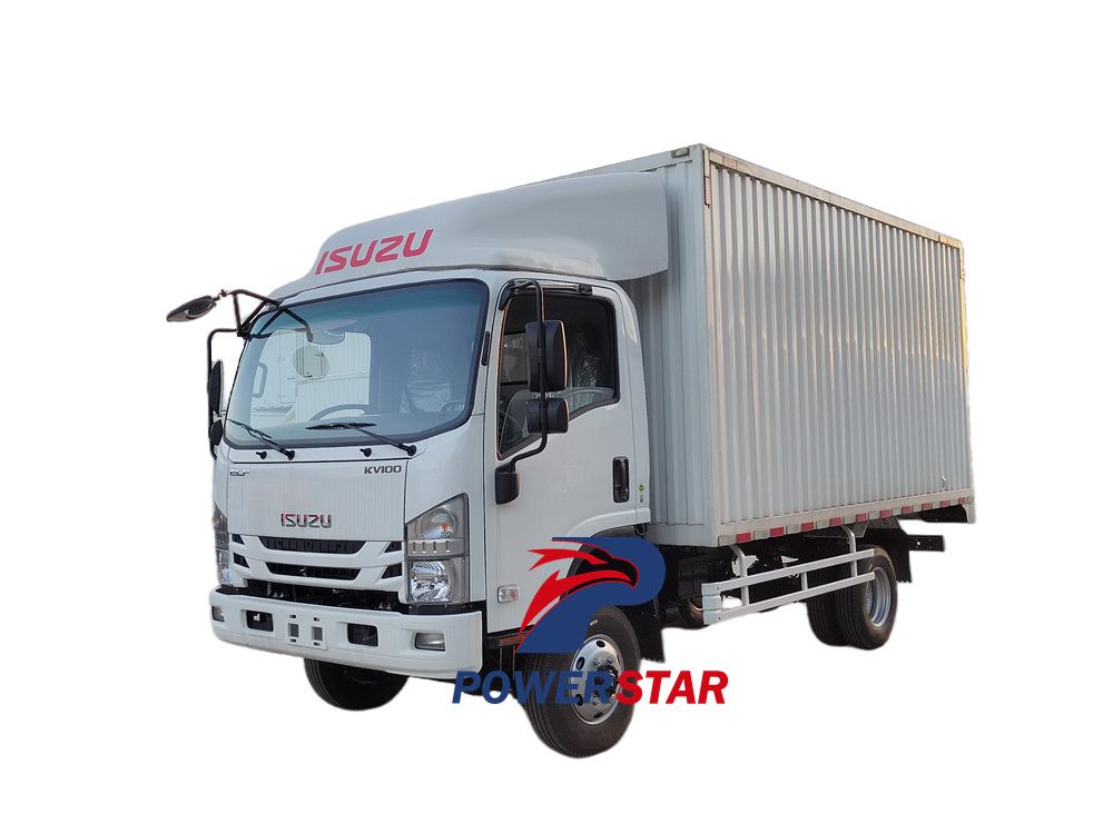 Dry freight box trucks made by Isuzu