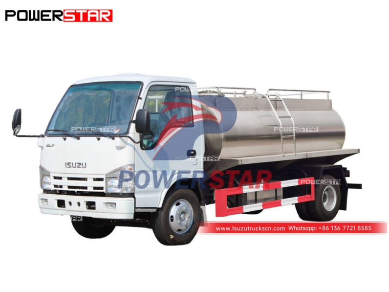 Mongolia ISUZU 4CBM stainless steel milk tank truck for sale