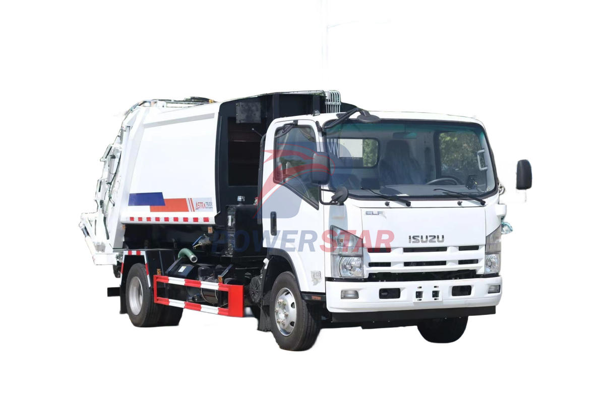 
     Isuzu NPR ілмекті жүк көлігіне орнатылған қоқыс сығымдағыш машиналары
    