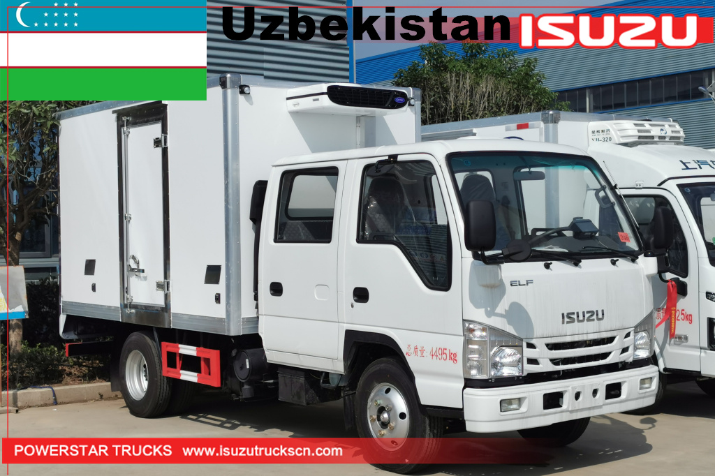 
     Өзбекстан - ISUZU екі кабиналы рефрижераторлы жүк көлігі
    