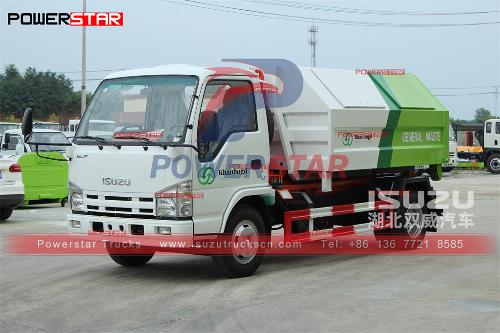 
     ISUZU mini ELF 5cbm ілмекті көтергіш қоқыс көлігін Эренхот портынан Моңғолияға экспорттау
    