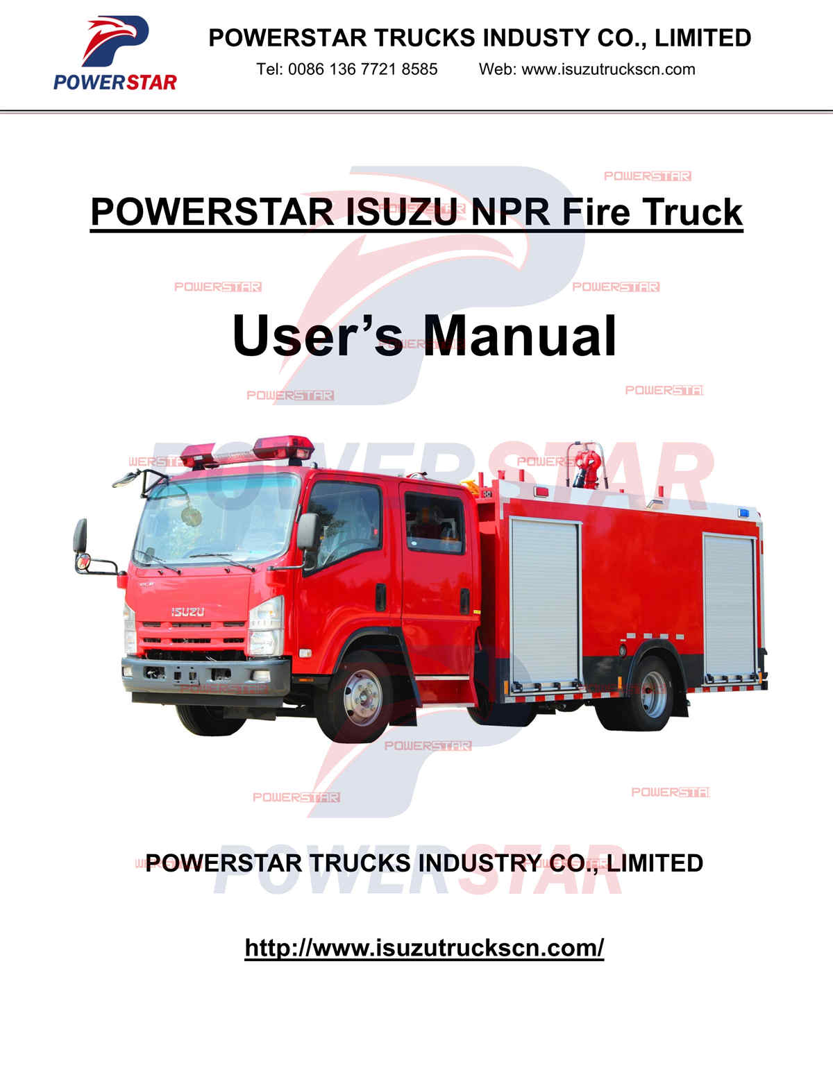 
     Дубай ISUZU NPR NQR 6 доңғалақты өрт сөндіру көліктерінің пайдаланушы нұсқаулығы
    