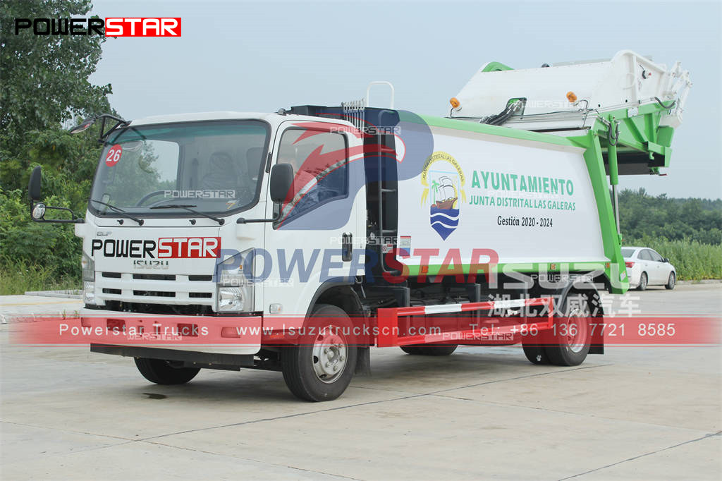 
     ISUZU ELF/NPR 10CBM қоқыс жинағыш машиналар Қолмен экспорт Филиппин
    